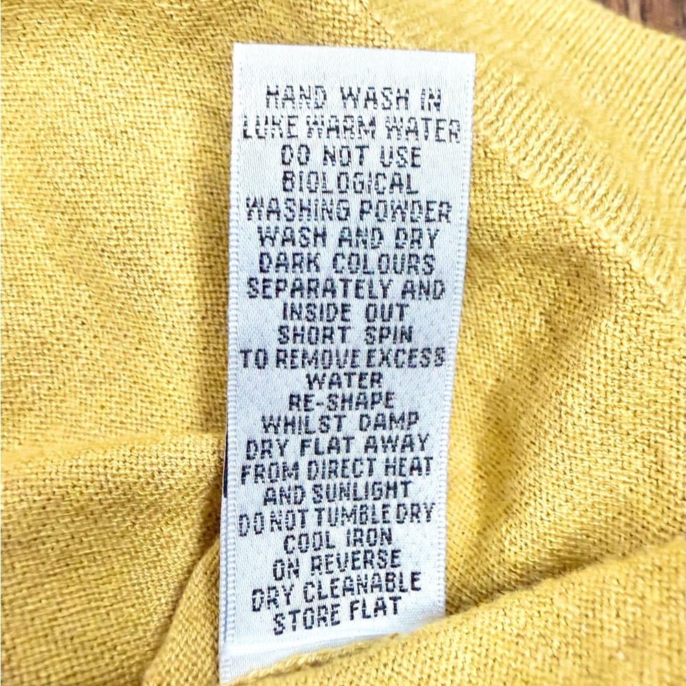 Boden Mustard Ruffle Trim Cardigan - Picture 9 of 9